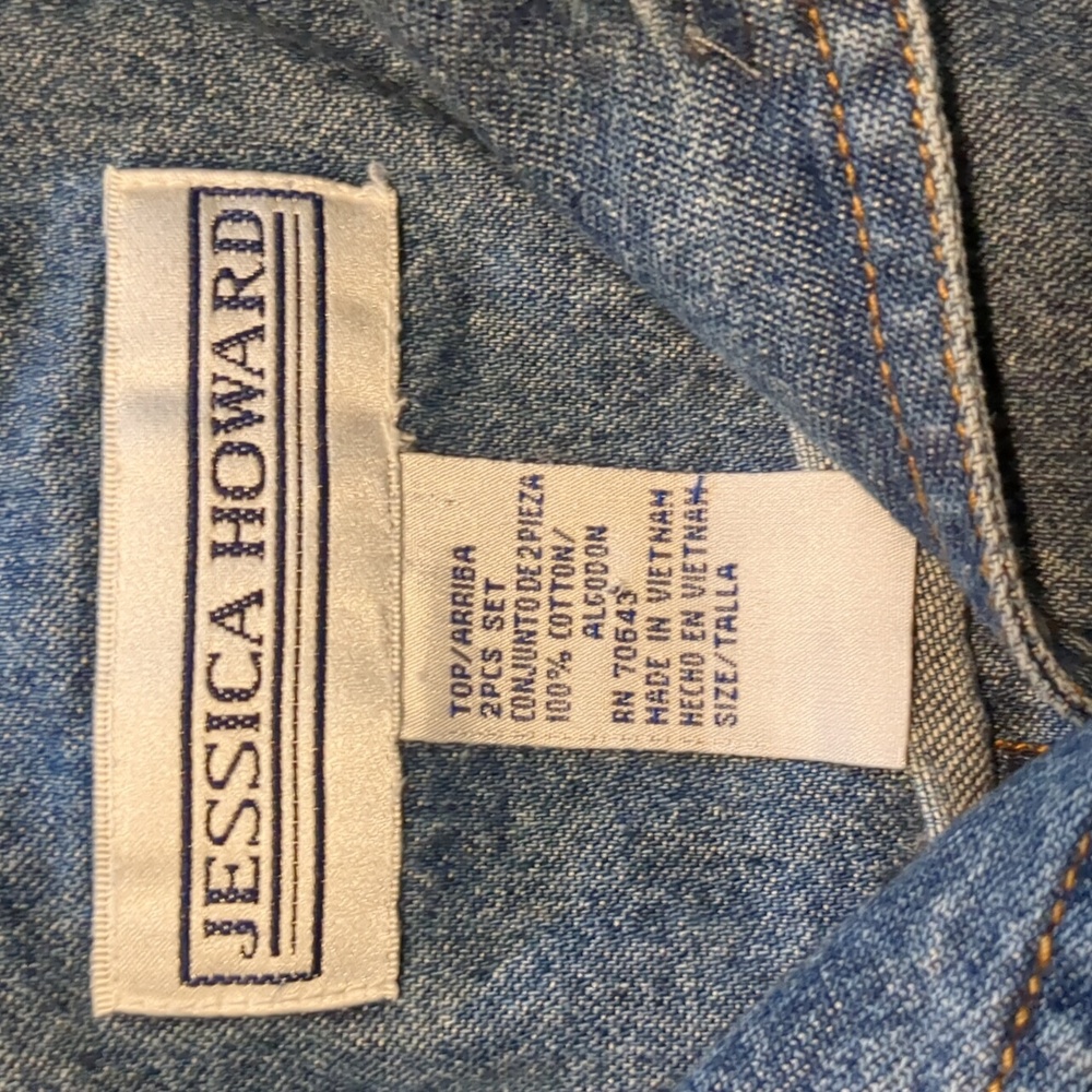 Jessica Howard cropped denim top size 10 - Picture 9 of 10